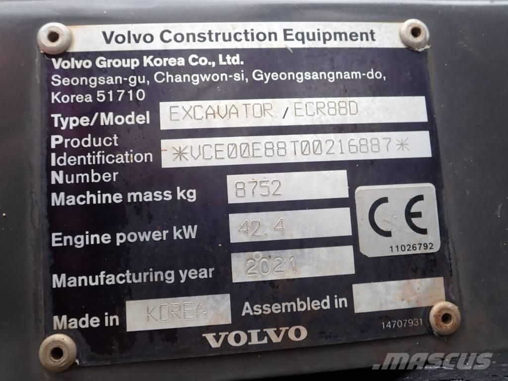 Volvo ECR 88 D Mini excavators  7t - 12t