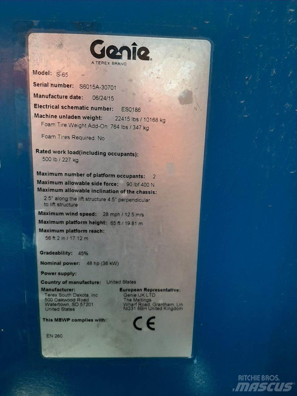 Genie S65 Telescopic boom lifts
