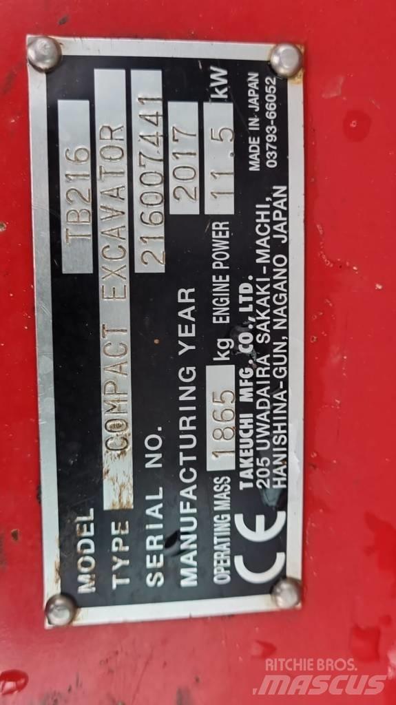 Takeuchi TB216 V4 Mini Excavators <7t (Mini Diggers)