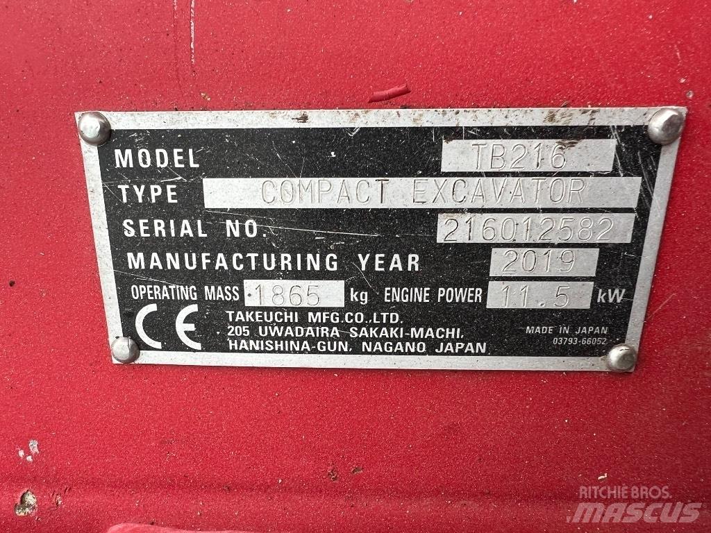 Takeuchi TB 216 Mini excavators < 7t (Mini diggers)