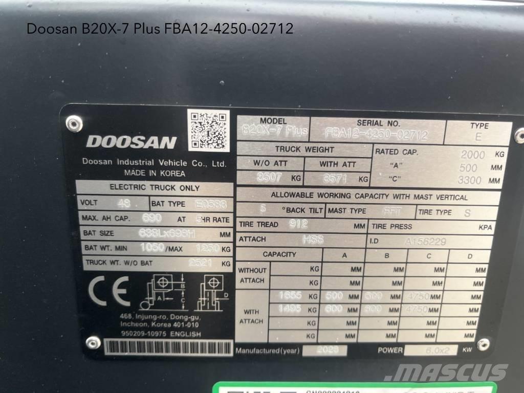 Doosan B 20 X-7 Plus Electric Forklifts