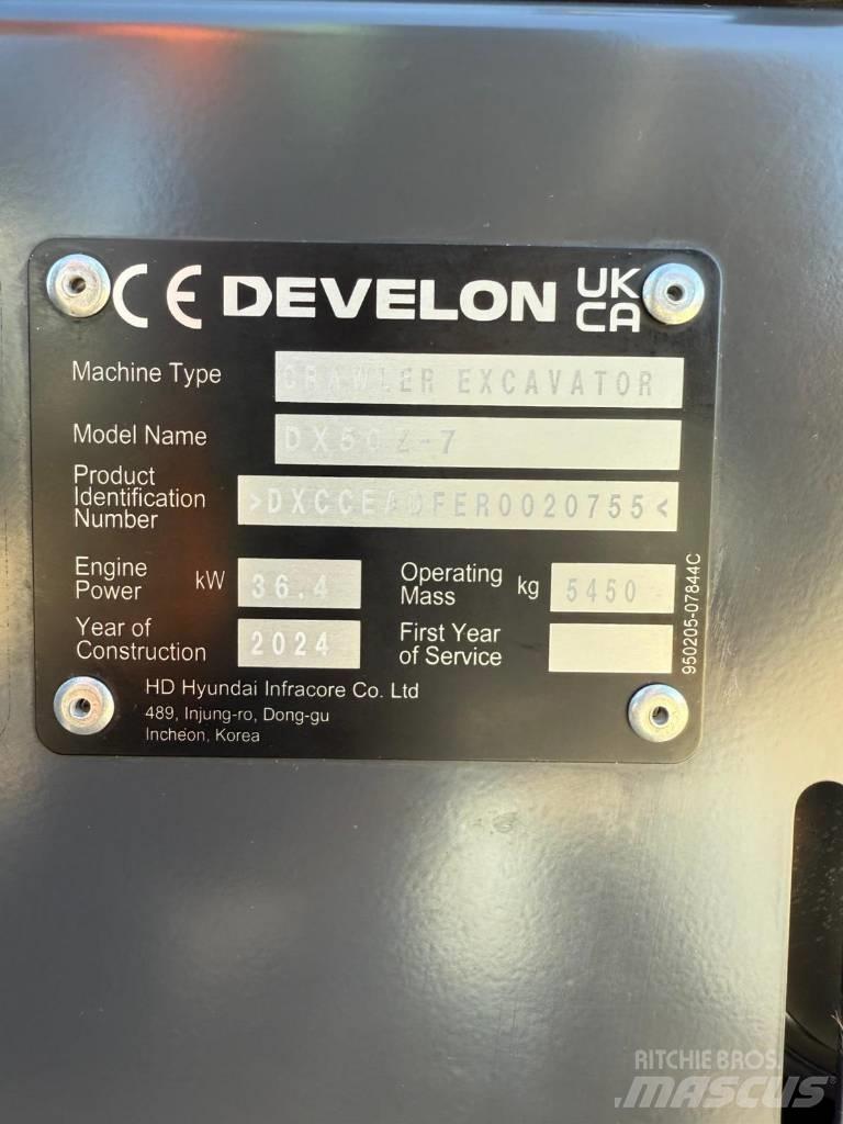 Develon DX 50 Z-7 Mini Excavators <7t (Mini Diggers)