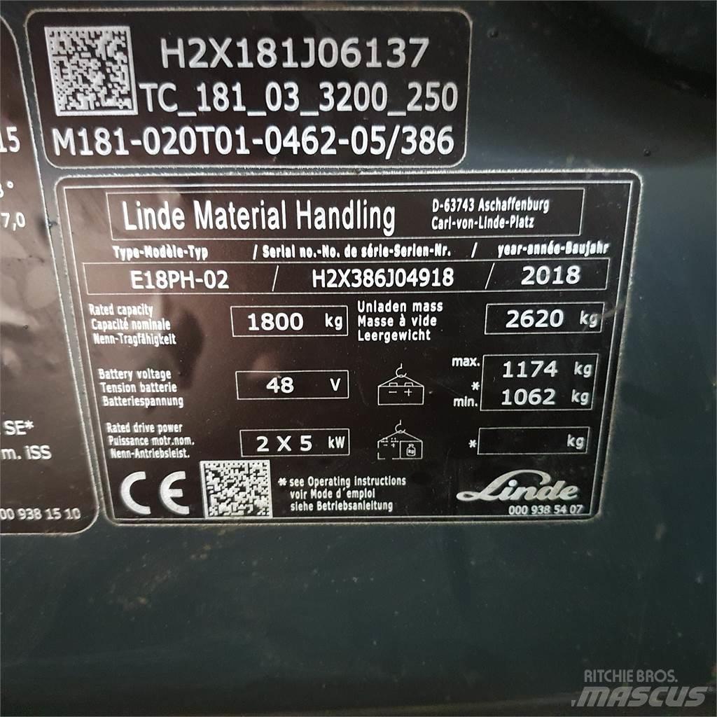 Linde E18PH Electric Forklifts