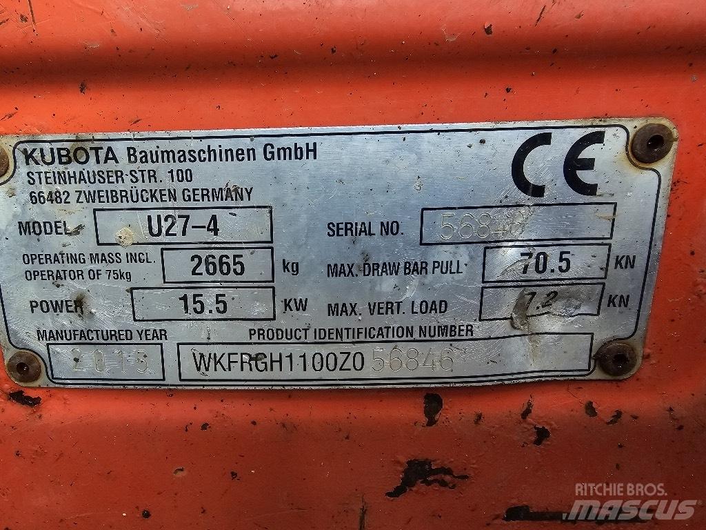 Kubota U 27-4 Mini Excavators <7t (Mini Diggers)