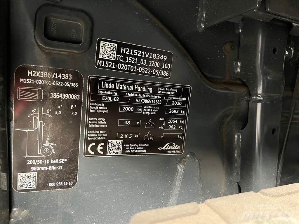 Linde E20L-02 Electric Forklifts