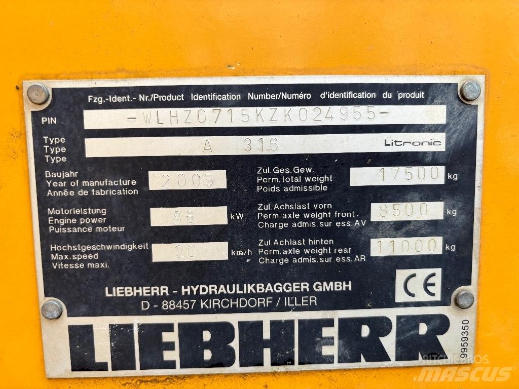 Liebherr A316 Wheeled Excavators