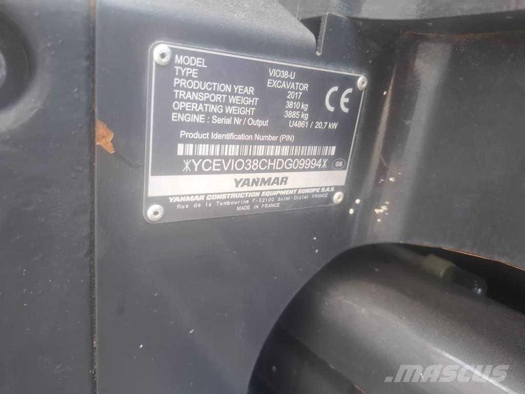 Yanmar Vio 38-U Mini Excavators <7t (Mini Diggers)
