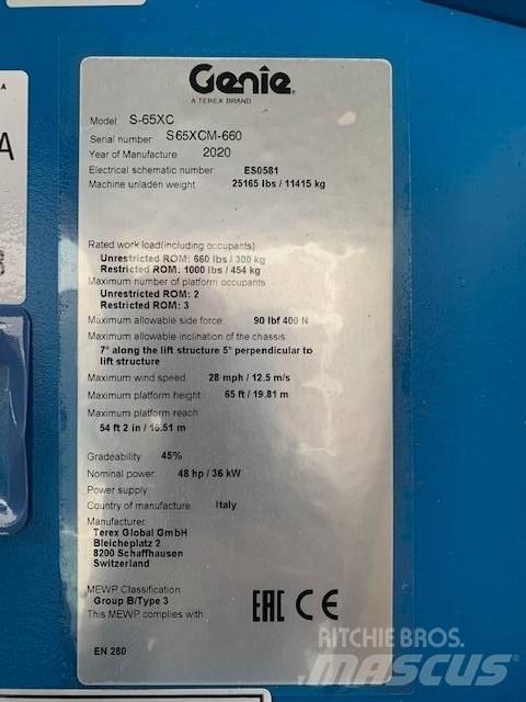 Genie S 65 XC Telescopic boom lifts