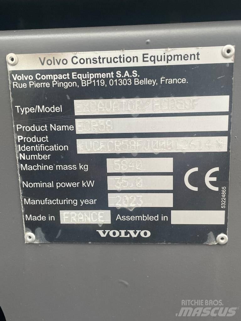 Volvo ECR 58 F Mini Excavators <7t (Mini Diggers)