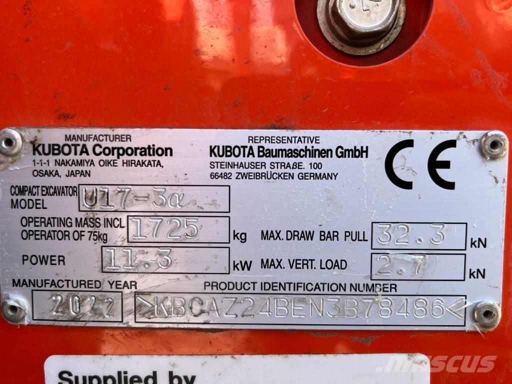 Kubota U 17-3 Mini Excavators <7t (Mini Diggers)