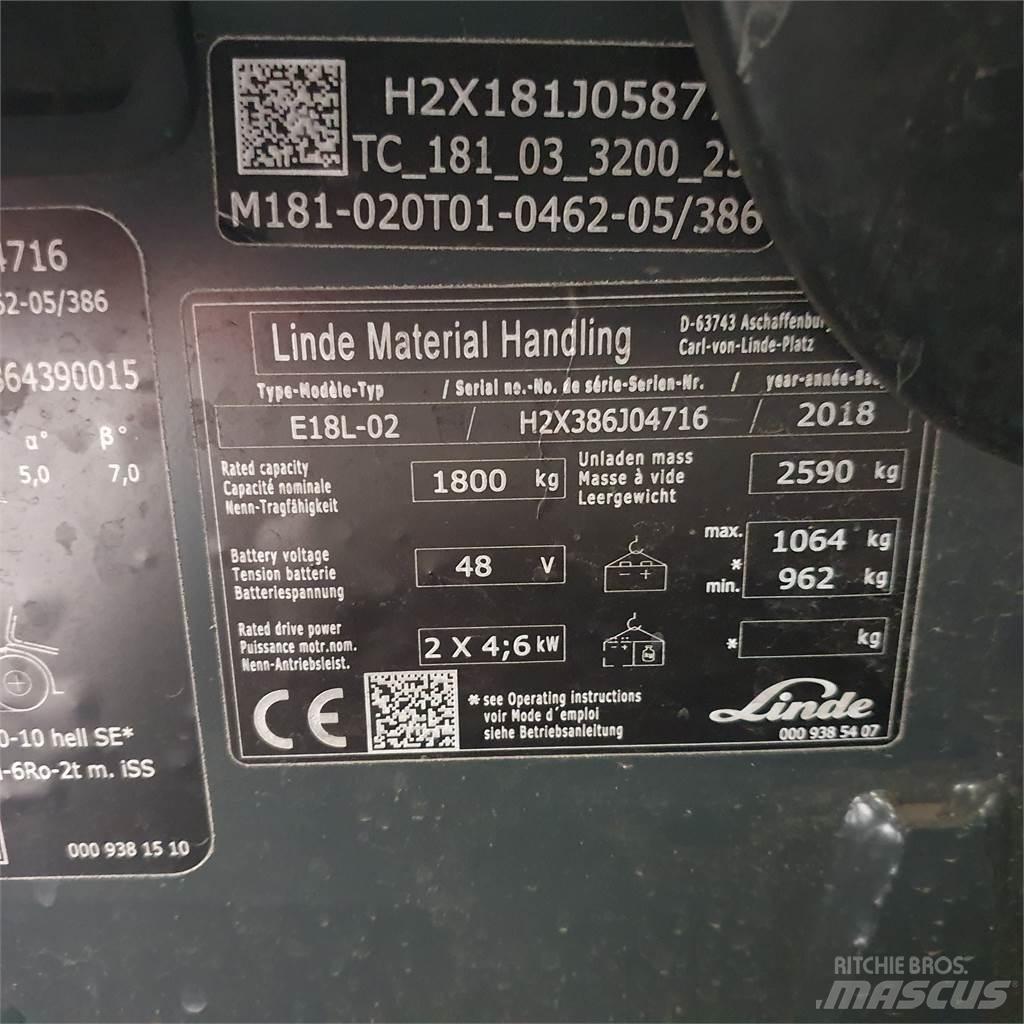 Linde E18L Electric Forklifts