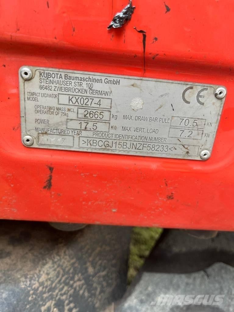 Kubota KX 027-4 Mini Excavators <7t (Mini Diggers)