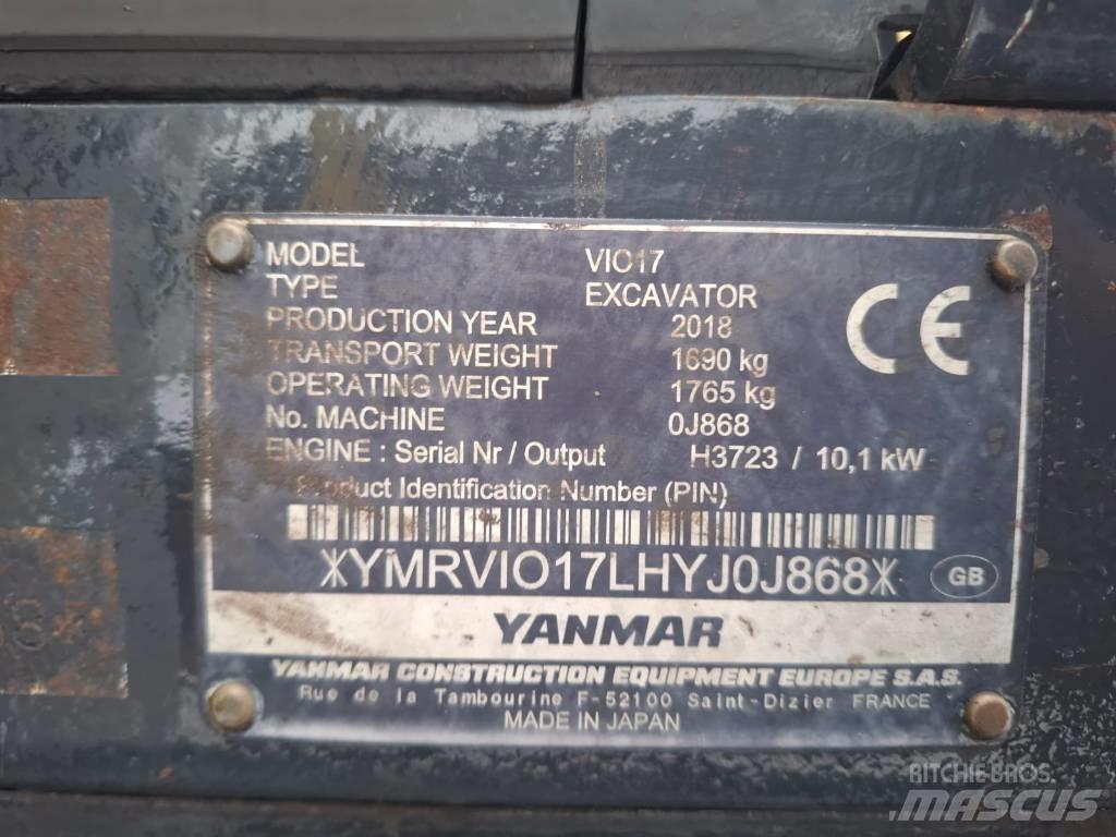 Yanmar Vio 17 Mini Excavators <7t (Mini Diggers)