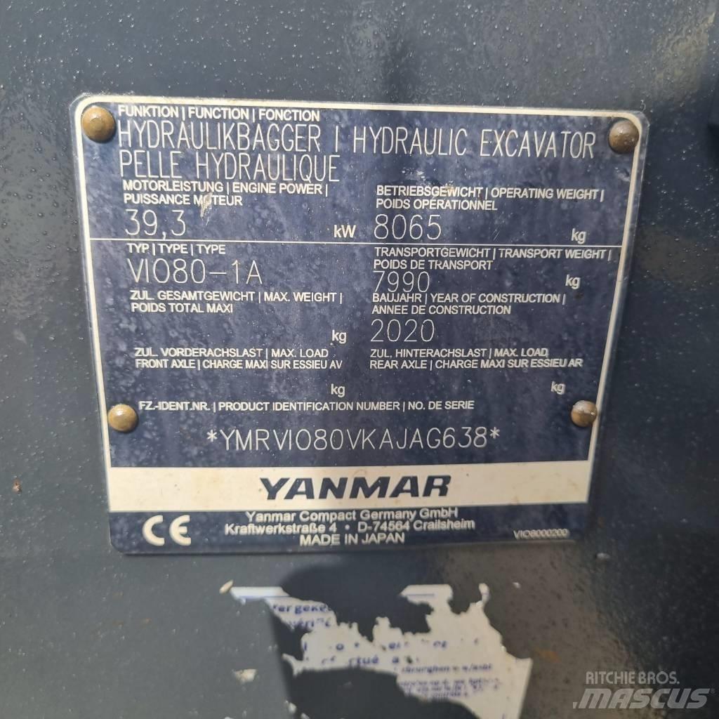 Yanmar Vio 80-1A Mini excavators  7t - 12t