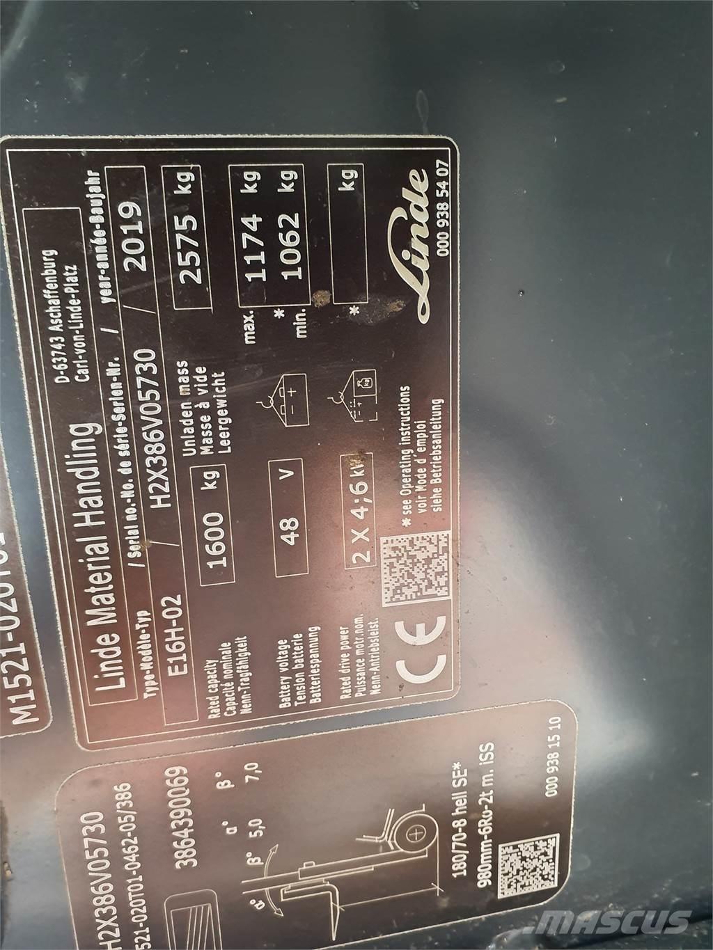 Linde E16 Electric Forklifts