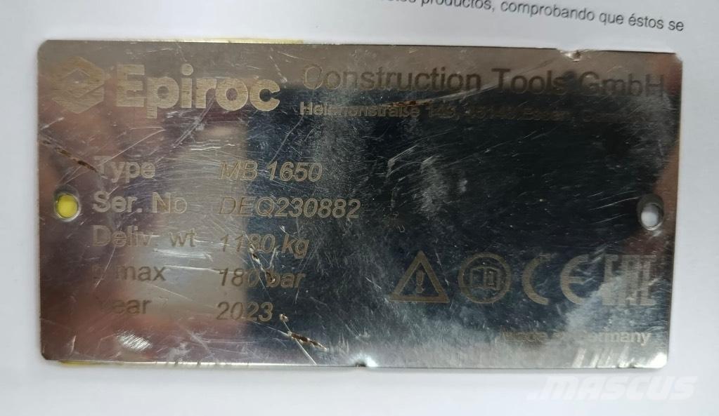 Epiroc MB1650 Hammers / Breakers