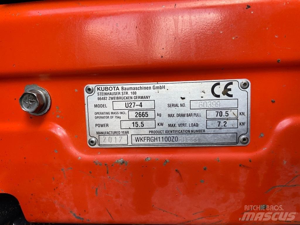 Kubota U 27-4 Mini Excavators <7t (Mini Diggers)