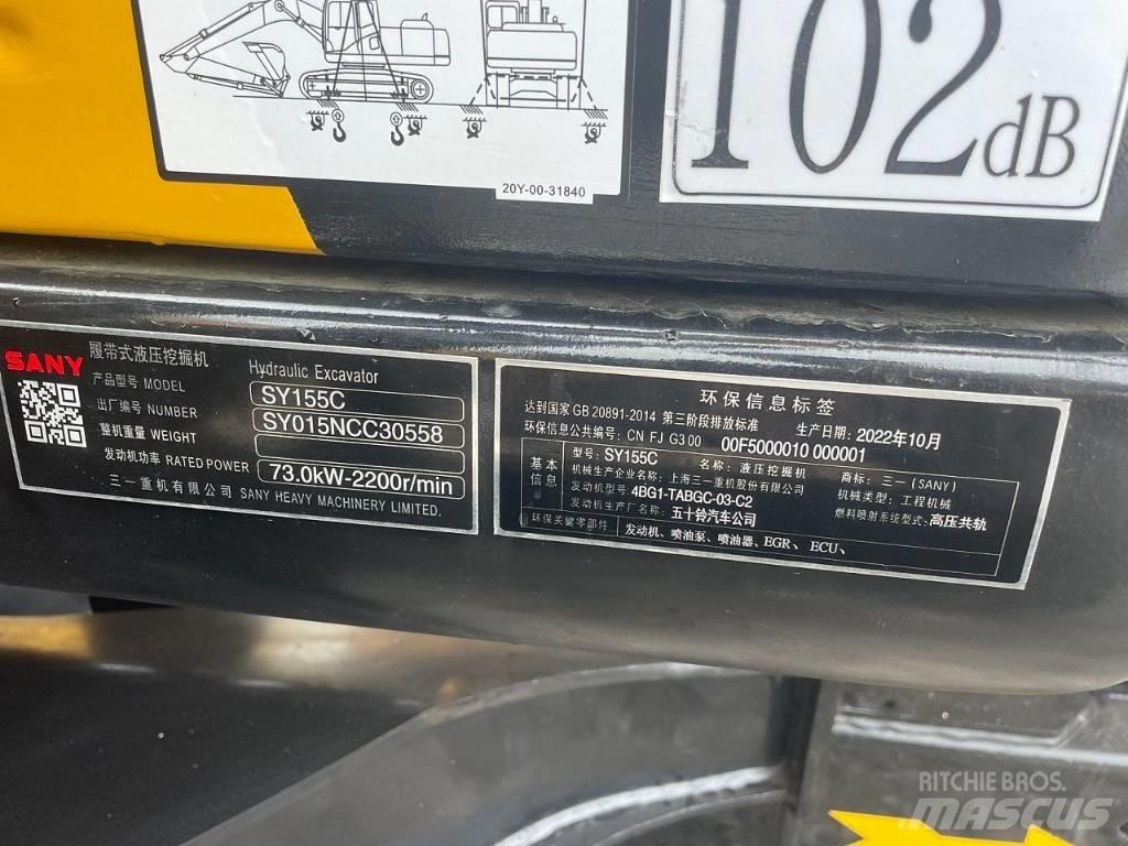 Sany SY 155 C Mini excavators  7t - 12t
