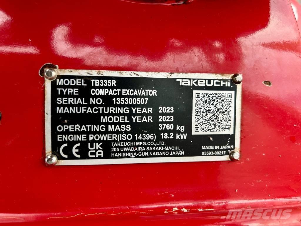 Takeuchi TB 335R V3 Mini Excavators <7t (Mini Diggers)
