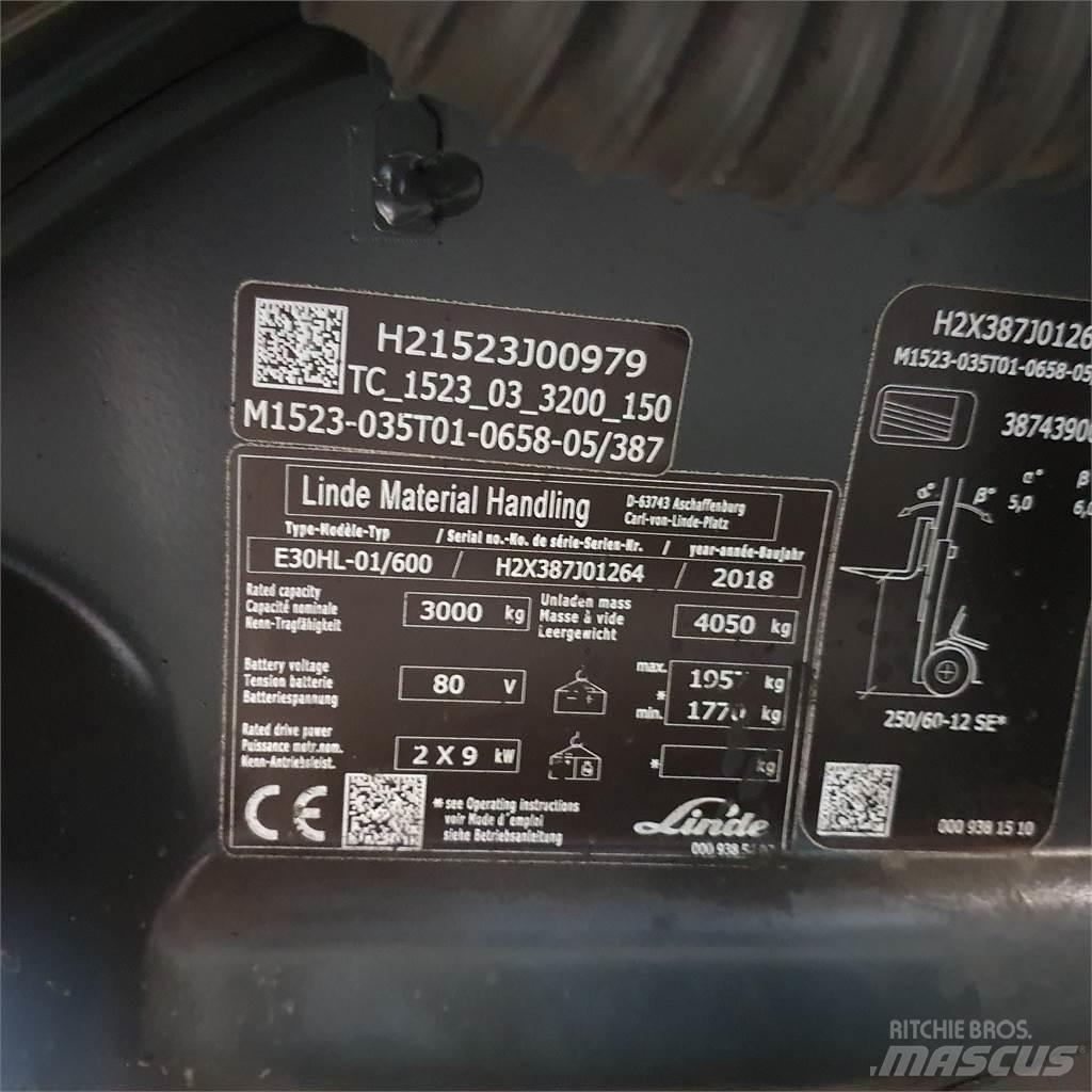 Linde E30/600HL Electric Forklifts