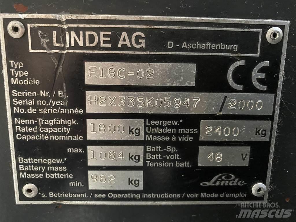 Linde E18C-02 Electric Forklifts