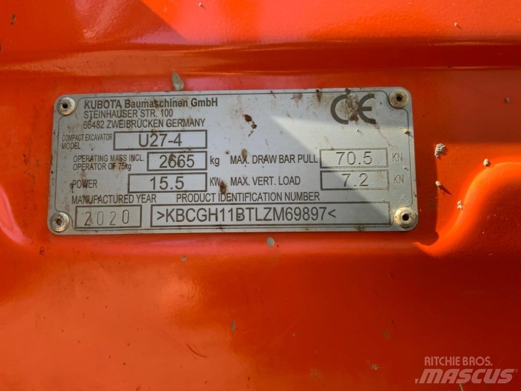 Kubota U 27-4 Mini Excavators <7t (Mini Diggers)