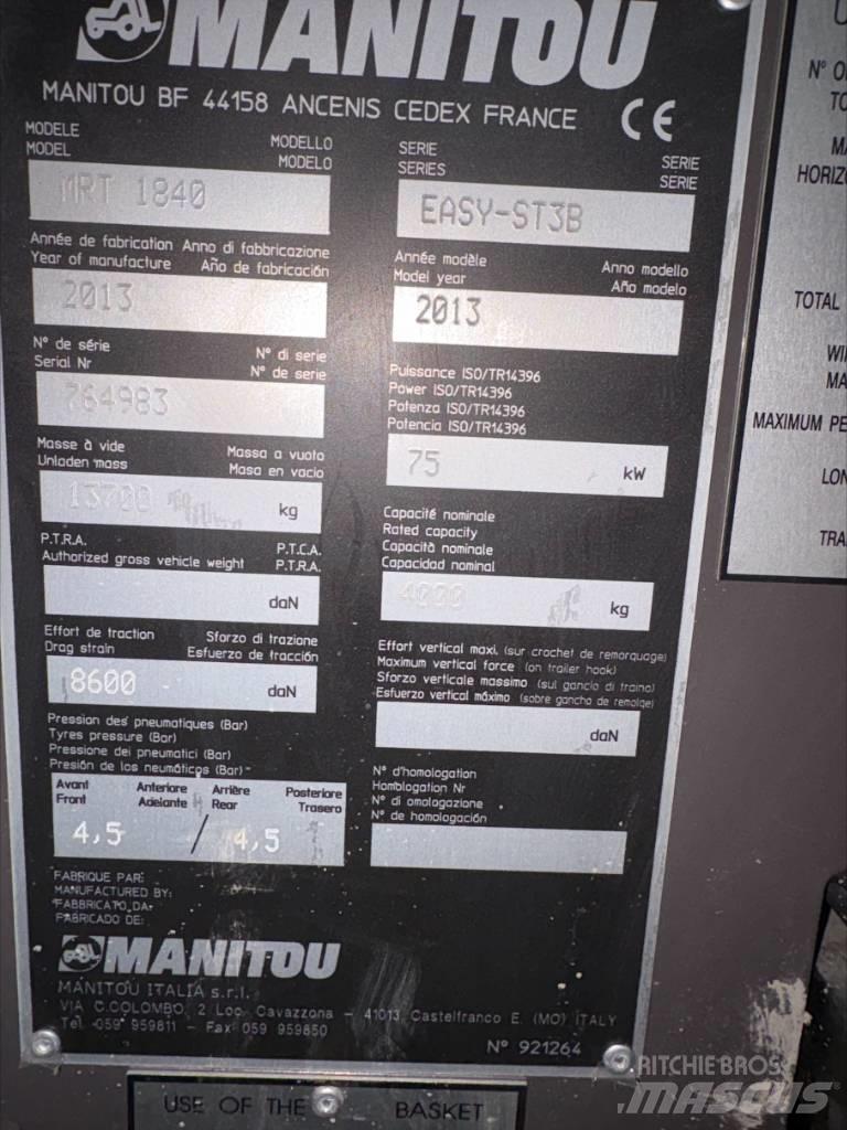 Manitou MRT 1840 Telescopic Handlers