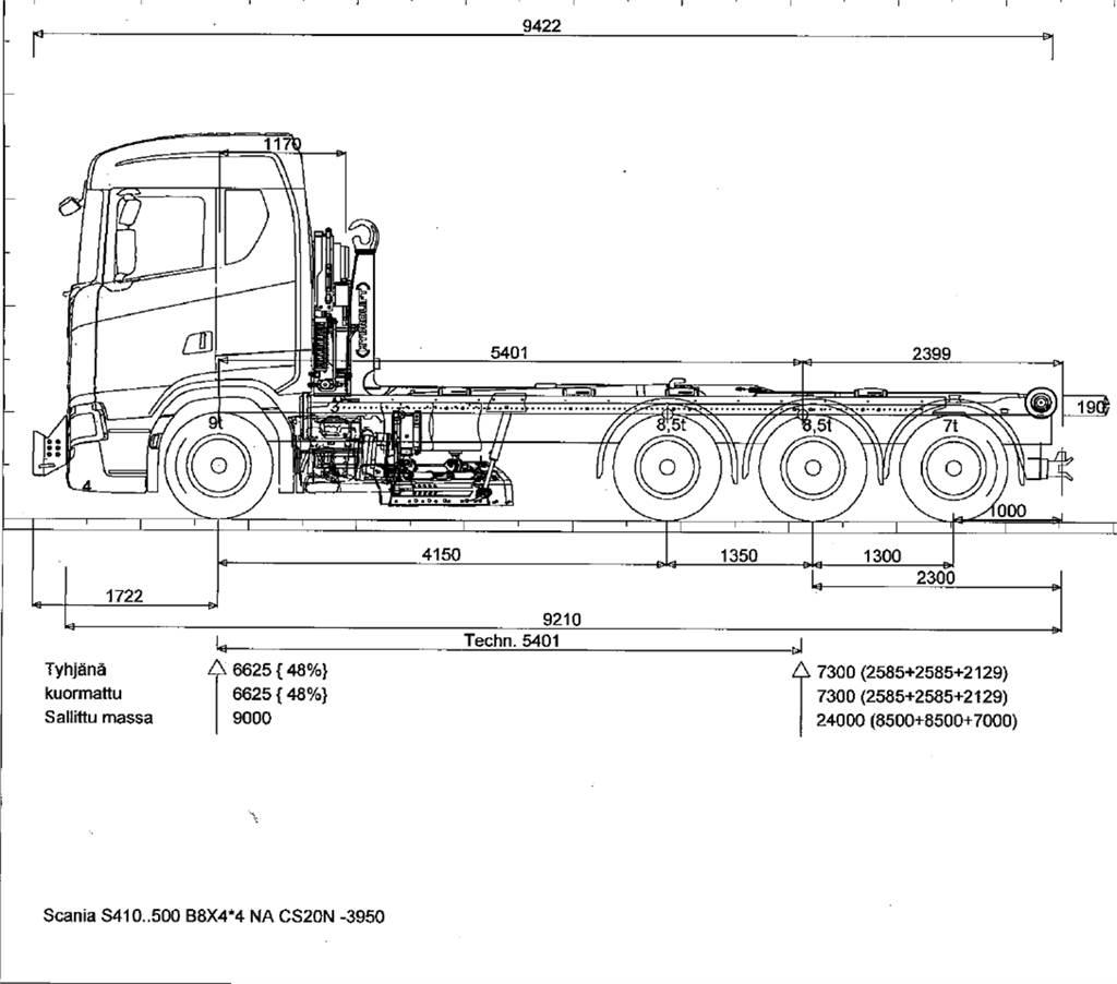 Scania R590 8x4 Hook lift trucks