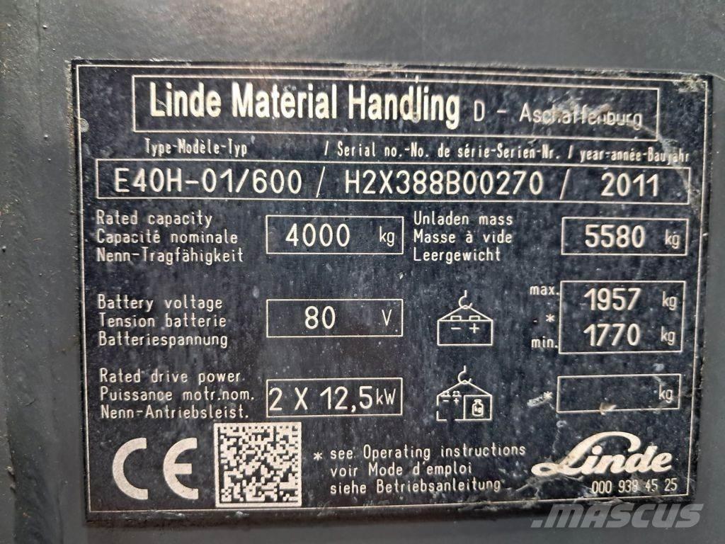 Linde E40H-01/600 Electric Forklifts