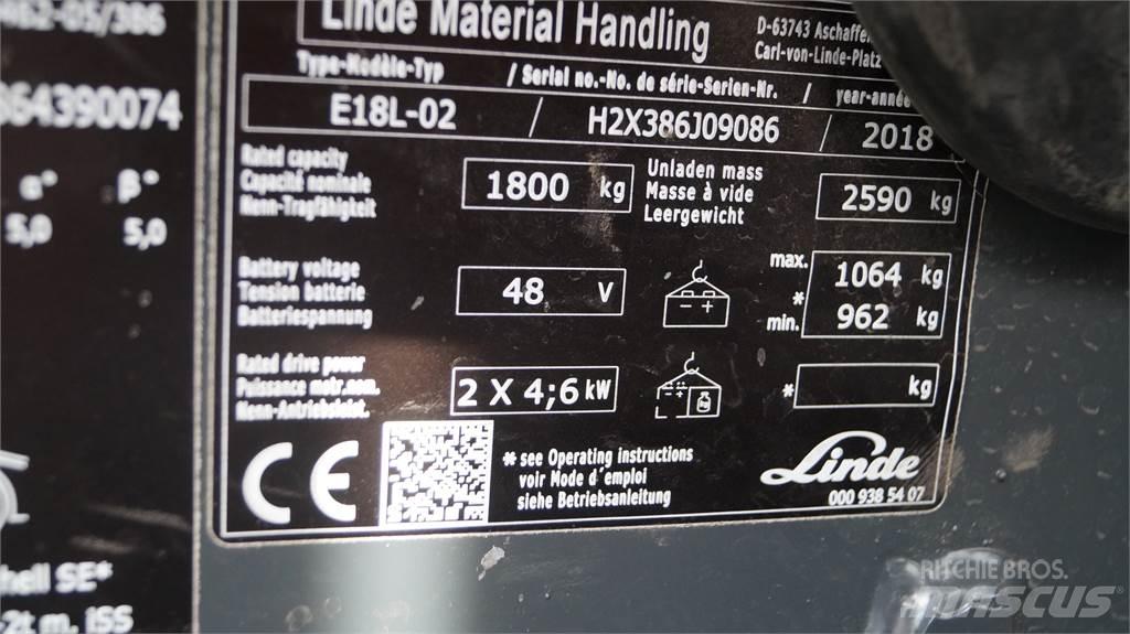 Linde E18L Electric Forklifts