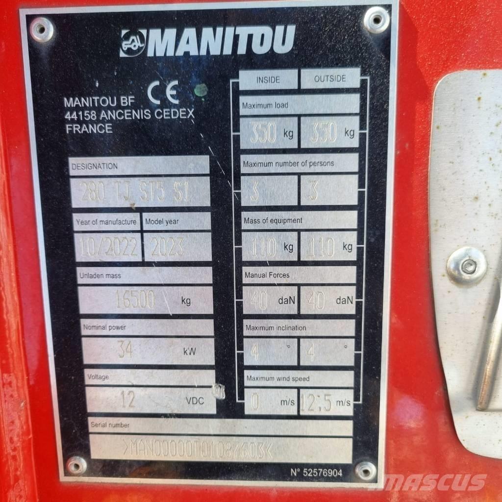 Manitou 280 TJ Telescopic boom lifts