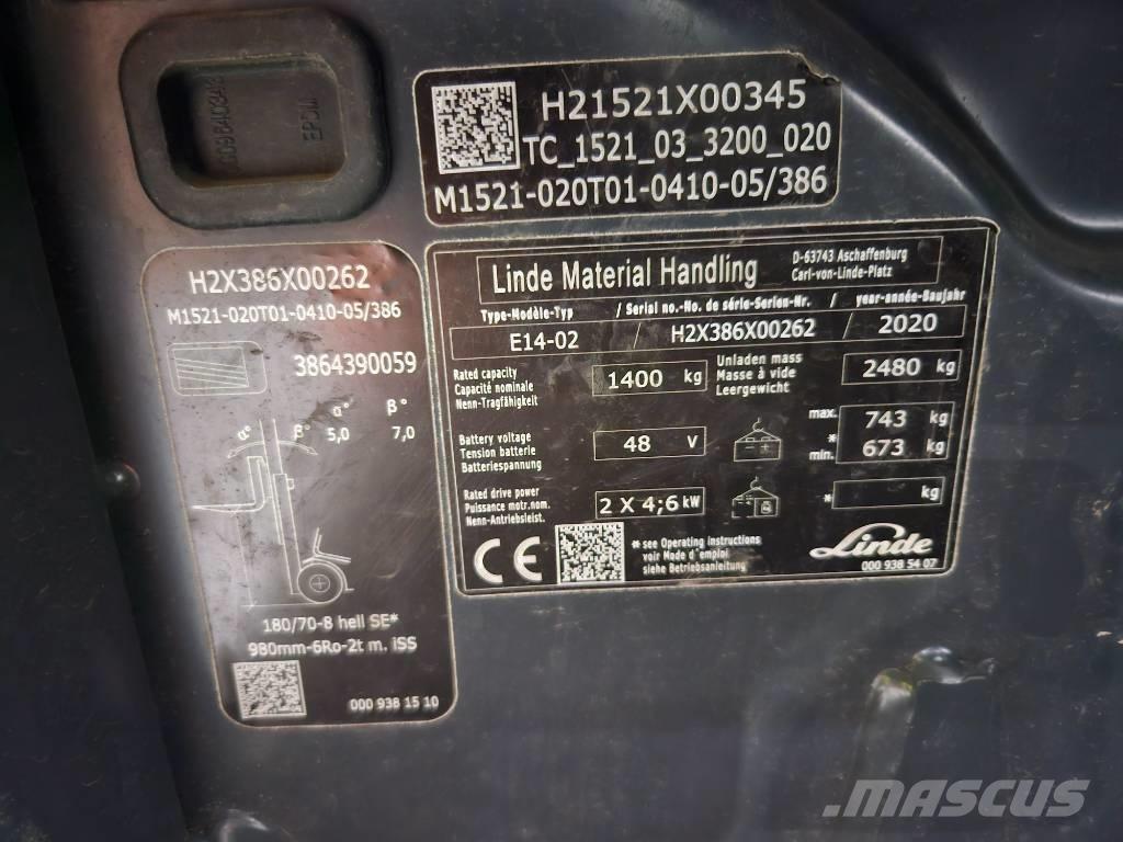 Linde E14 Electric Forklifts