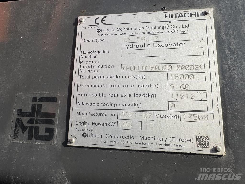 Hitachi ZX 150 W-7 Wheeled Excavators