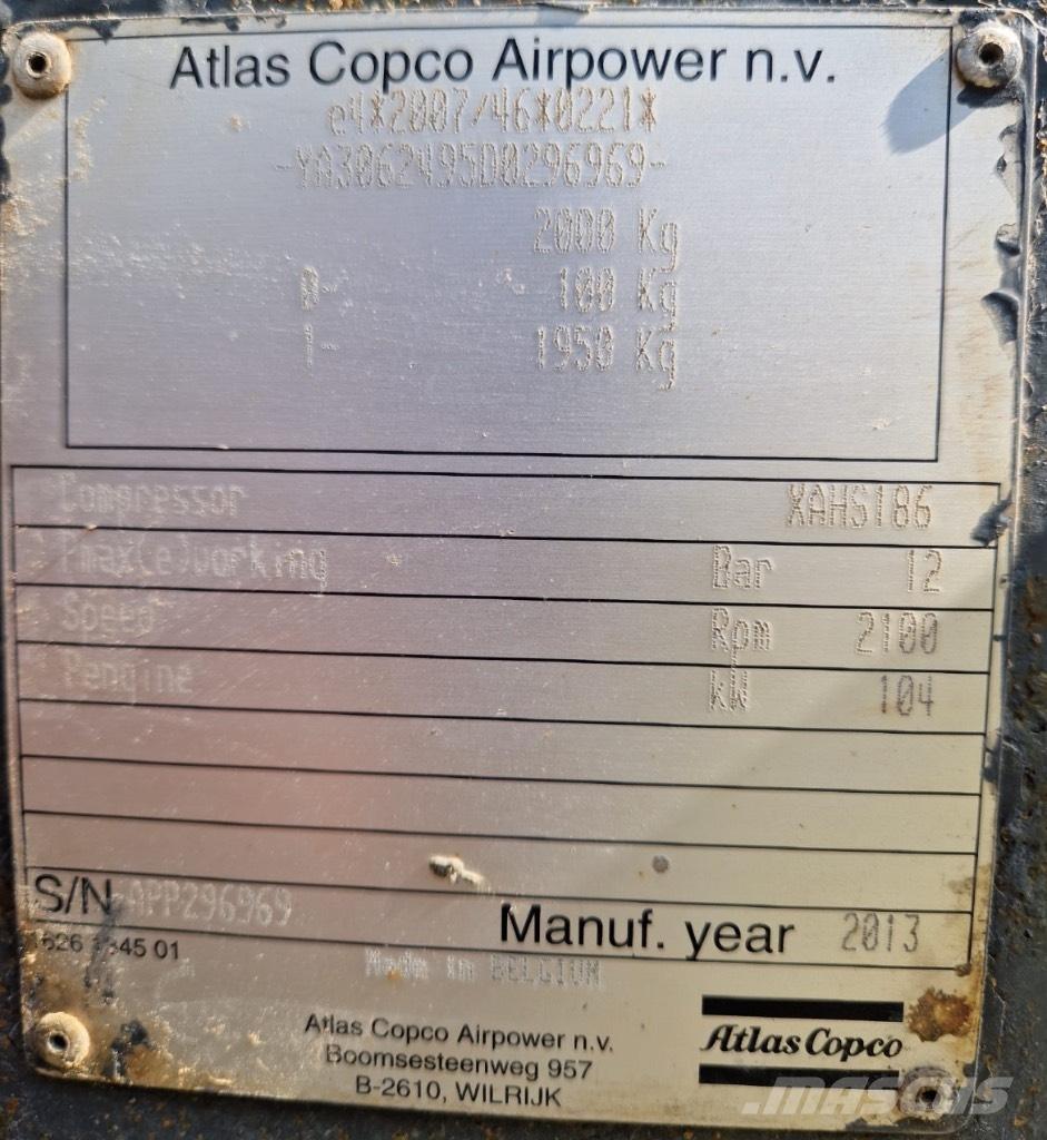 Atlas Copco XAHS 186 Compressors