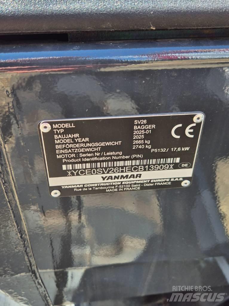 Yanmar SV26 Advance Mini Excavators <7t (Mini Diggers)
