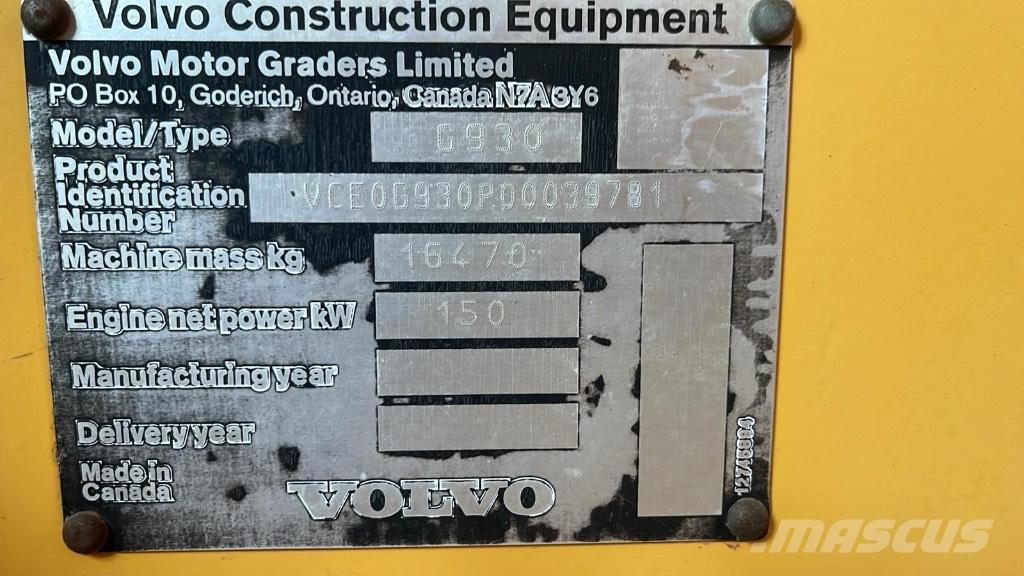 Volvo 930 G Motor Graders