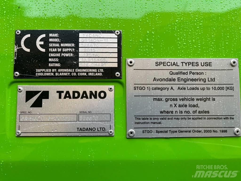 Tadano GR 160 n3 Rough Terrain Cranes