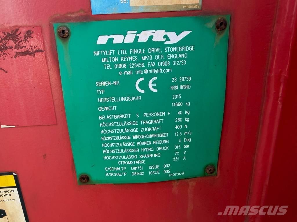 Niftylift HR 28 Articulated boom lifts