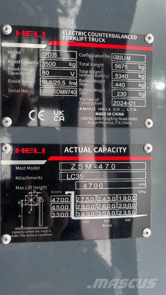 Heli CPD35-GB2LI-M Electric Forklifts
