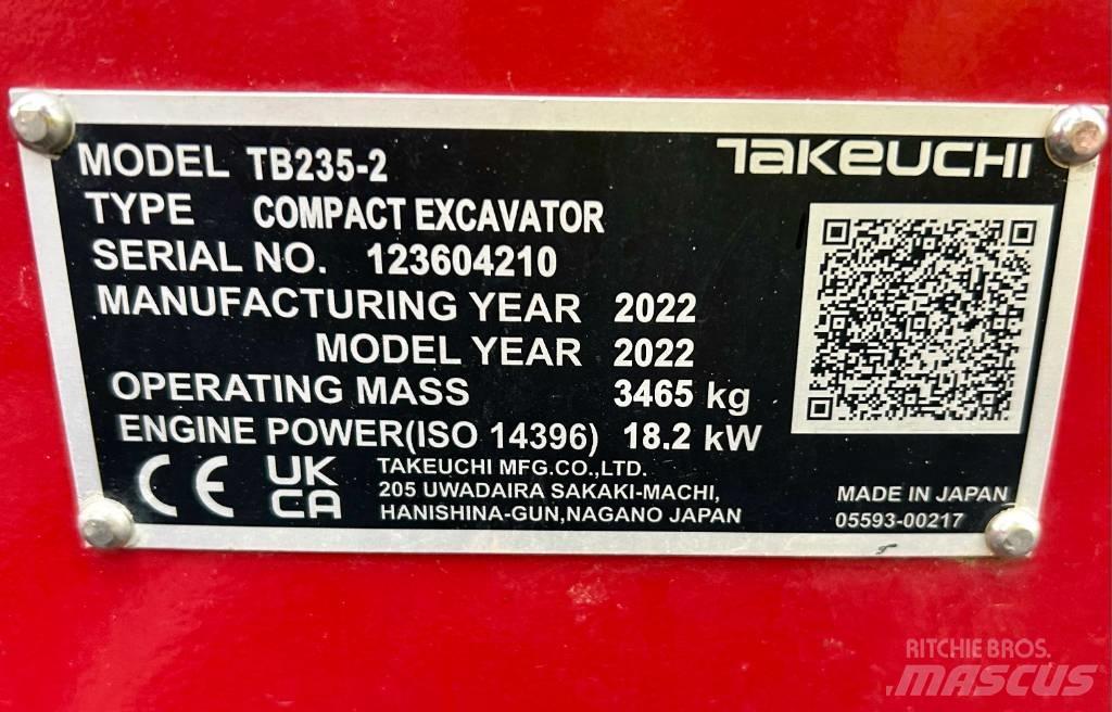 Takeuchi TB 235-2 V3 Mini Excavators <7t (Mini Diggers)