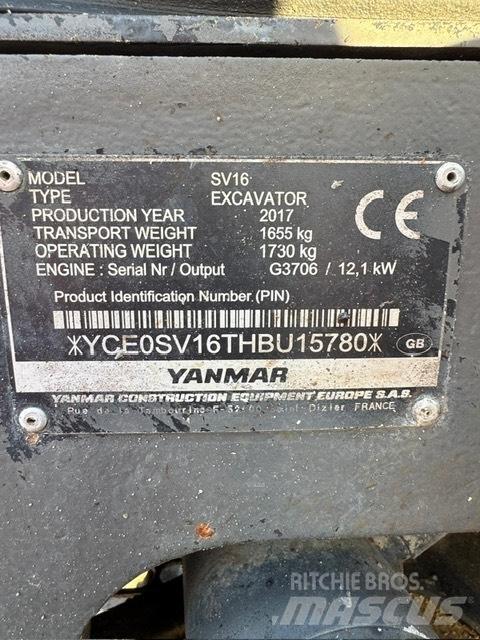 Yanmar SV 16 Mini Excavators <7t (Mini Diggers)