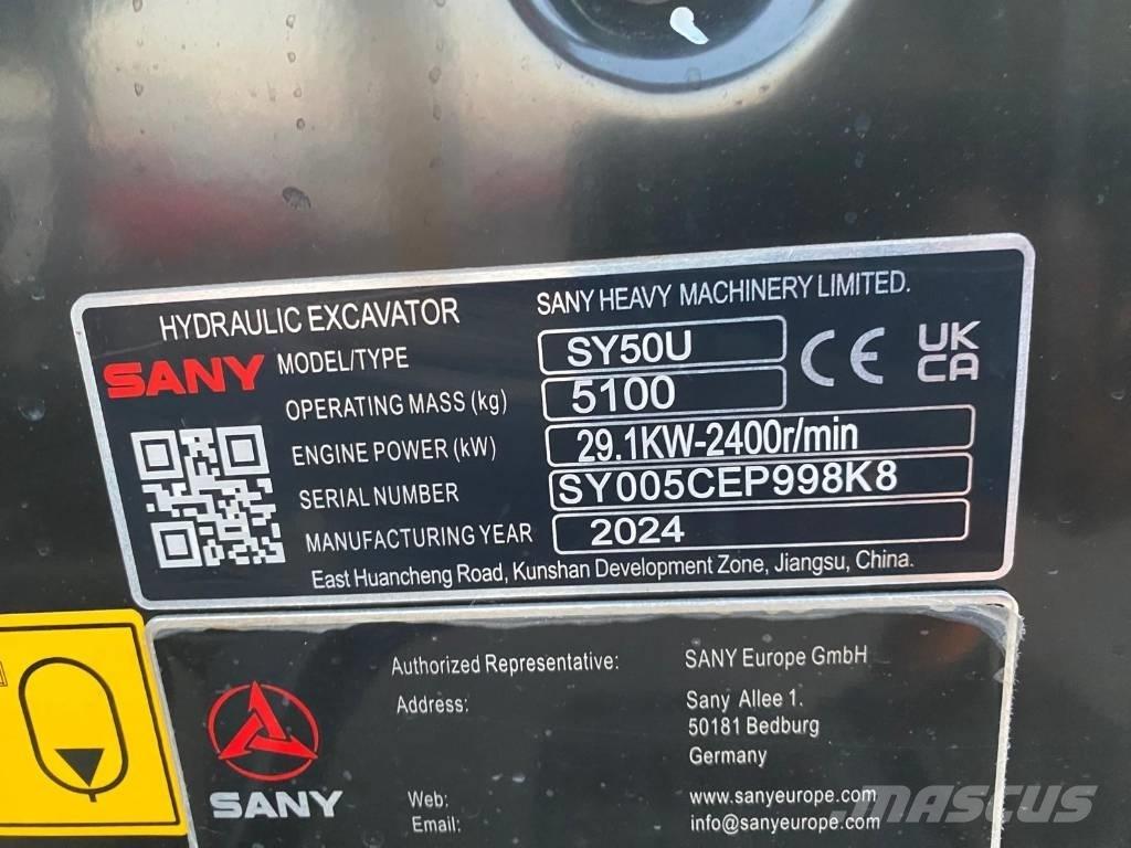 Sany SY 50 U Mini Excavators <7t (Mini Diggers)