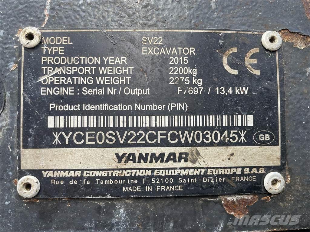 Yanmar SV22 Wheeled Excavators