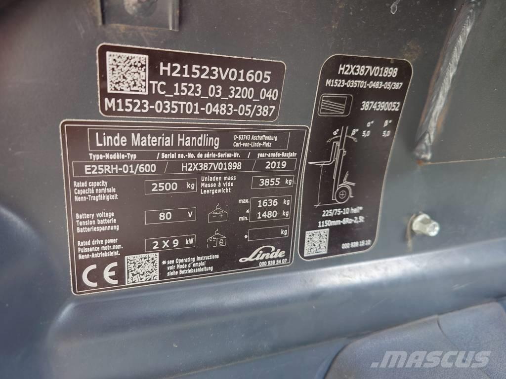 Linde E25/600RH/387 Electric Forklifts