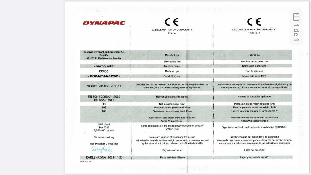 Dynapac CC 800 Plus Twin drum rollers