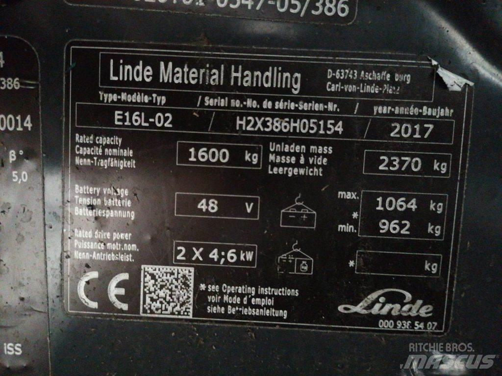 Linde E16L-02 Electric Forklifts