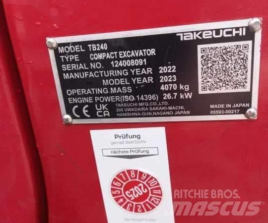 Takeuchi TB 240 DPF Mini Excavators <7t (Mini Diggers)