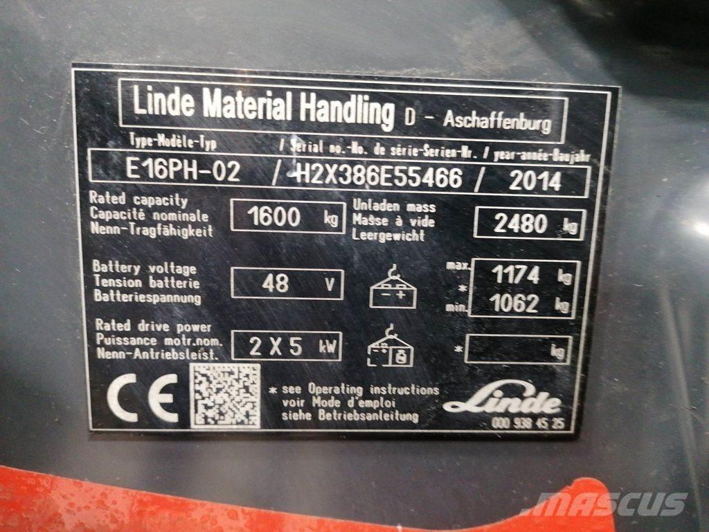 Linde E16PH-02 Electric Forklifts
