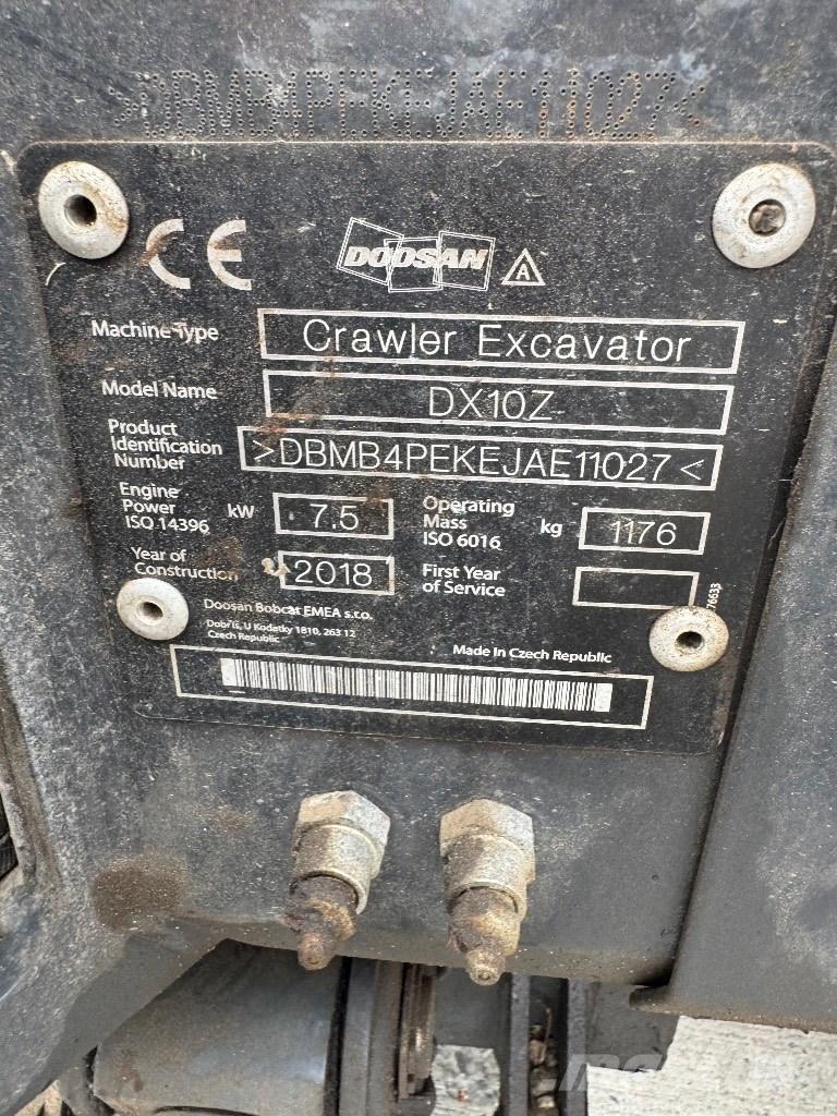 Doosan DX 10 Z Mini Excavators <7t (Mini Diggers)