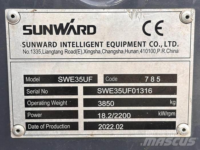 Sunward SWE35UF Mini Excavators <7t (Mini Diggers)